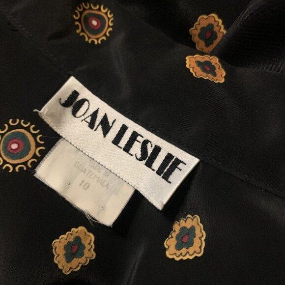 JOAN LESLIE. Size 10. Long Sleeve. Button Up. Silky Poly Shirt. B83. - Picture 5 of 5